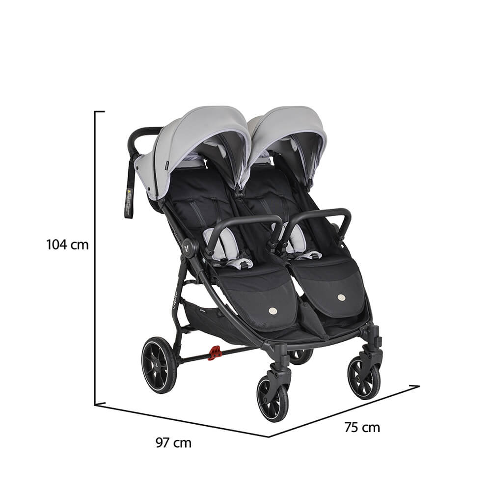 Kolica za blizance 2Gether – Ultimate Grey - Slika 8