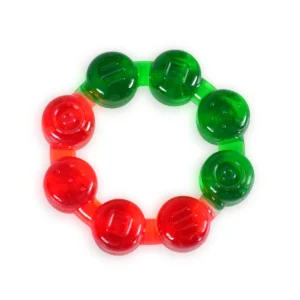 Beads glodalica za bebe – rashladna glodalica sa perlicama za rast zubića, crveno-zelena