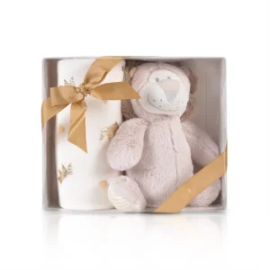 Bebi ćebe sa igračkom Lion mekano ćebence za bebe dimenzija 90 x 75 cm