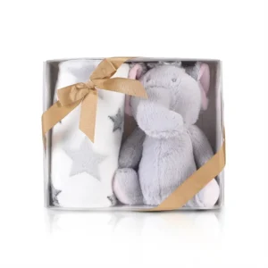 Bebi ćebe sa igračkom Little Elephant mekano ćebence za bebe dimenzija 90 x 75 cm