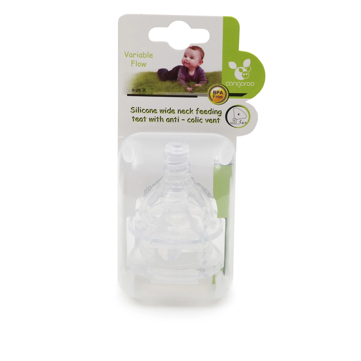 Silikonska cucla Cangaroo X regular neck brzi protok