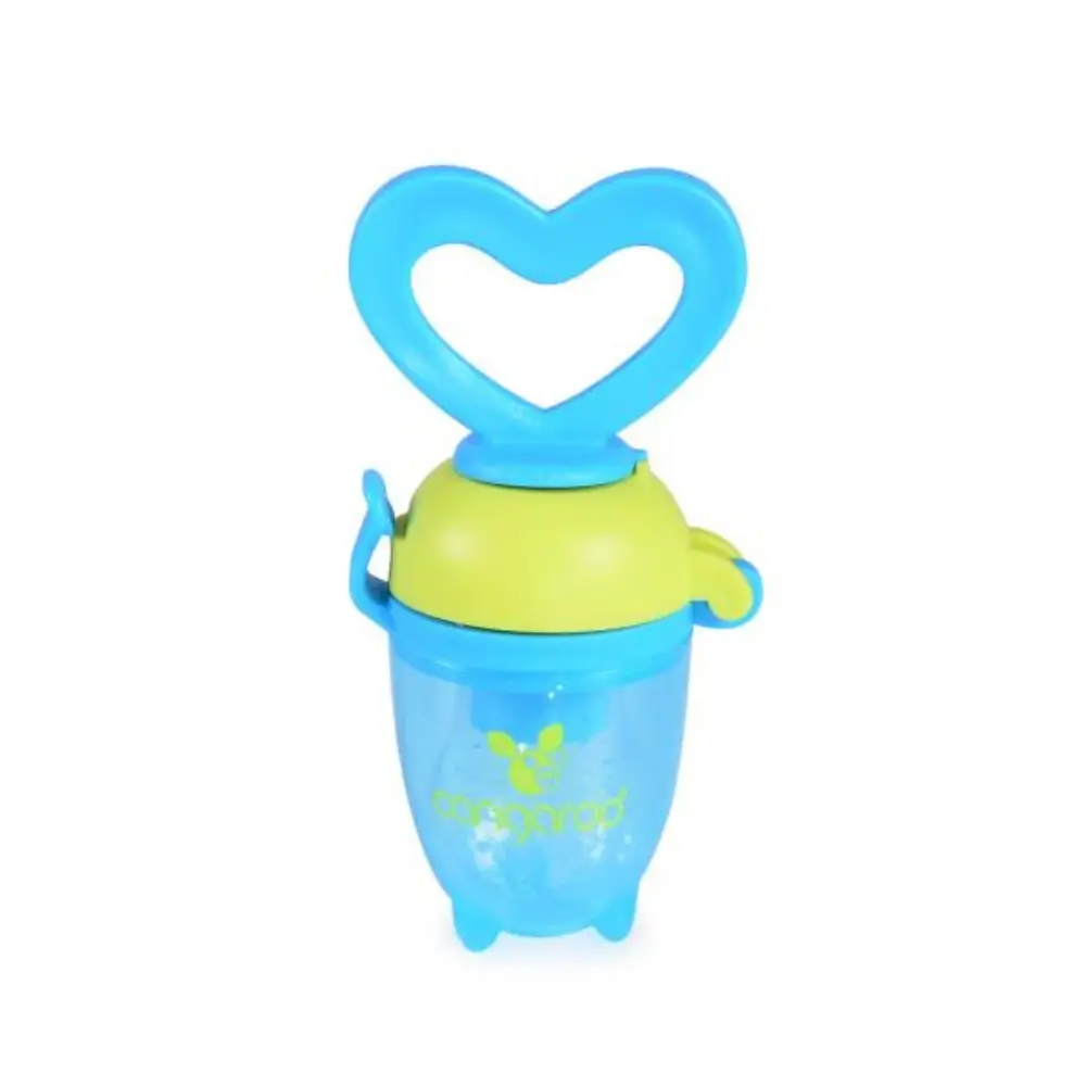 Plava mljackalica za bebe Love sa silikonskim uloškom za voće i povrće, namenjena bebama starijim od 6 meseci.