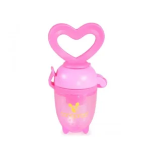 Roze mljackalica za bebe Love sa silikonskim uloškom za isprobavanje voća i povrća, za bebe 6m+.