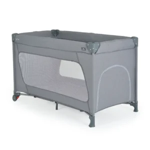 Prenosivi krevetac One Touch Grey sa točkovima, mrežastim stranama i kompaktnim sklapanjem