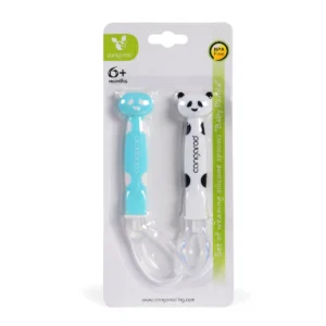 Cangaroo Panda silikonske kašičice za bebe, set od 2 komada, BPA free