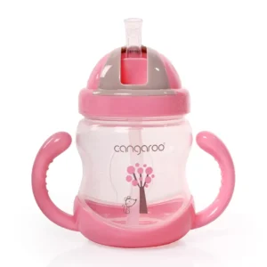 Šolja za bebe Boo Pink 280 ml sa zaštitnom slamkom bez BPA