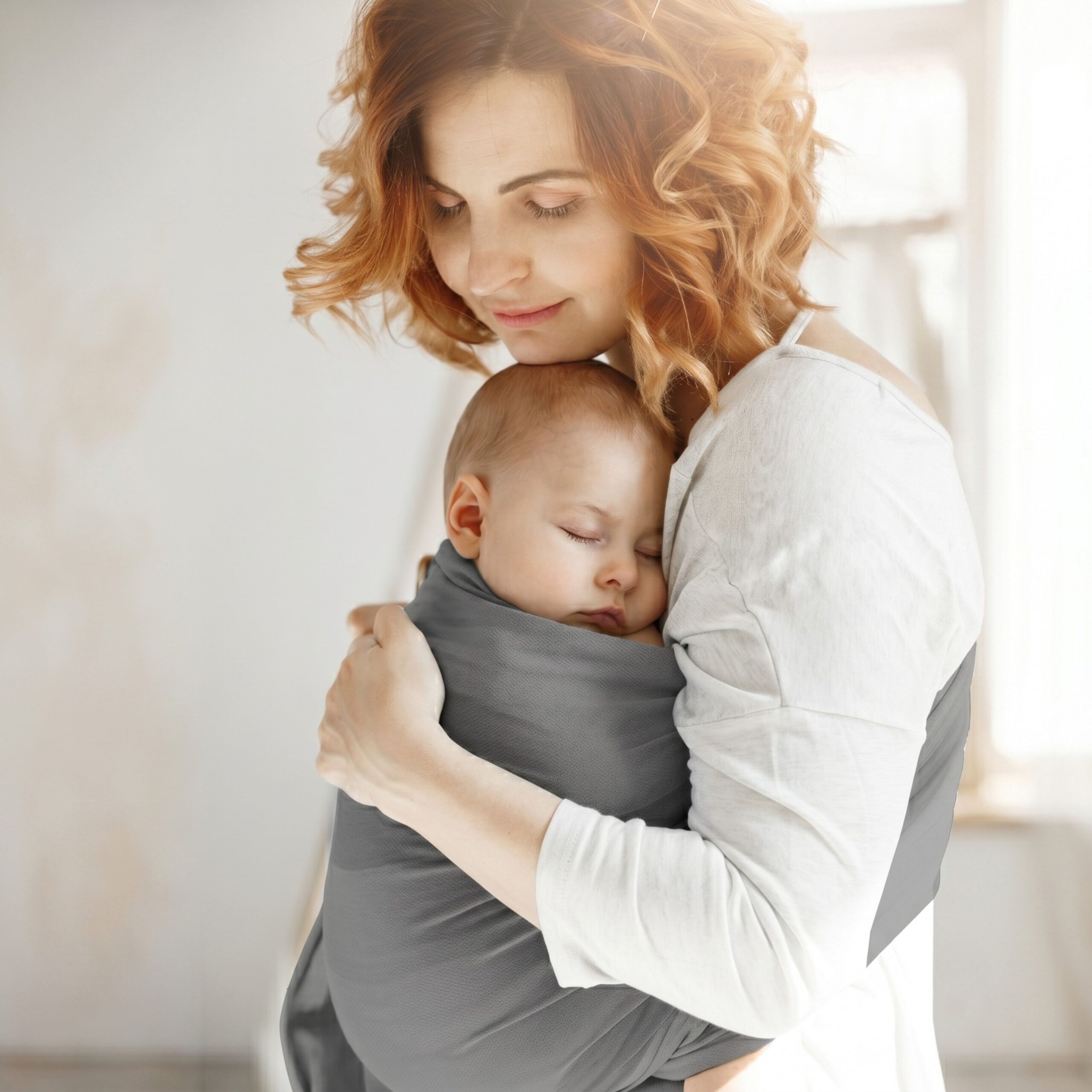 Marama za nošenje bebe Cherish - Gray - Slika 2